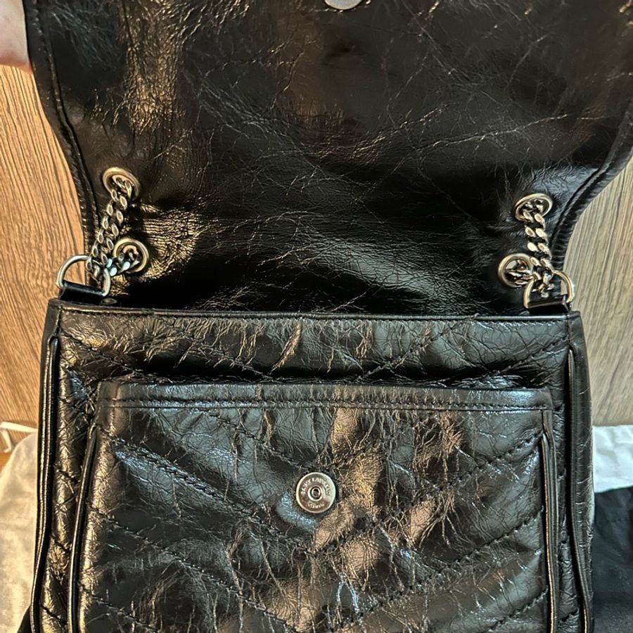 專櫃正品Saint Laurent YSL NIKI復古皮革BABY 黑色-13