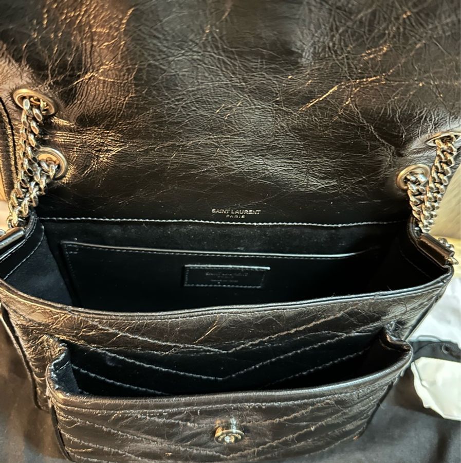 專櫃正品Saint Laurent YSL NIKI復古皮革BABY 黑色-17