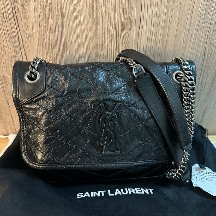專櫃正品Saint Laurent YSL NIKI復古皮革BABY 黑色-32