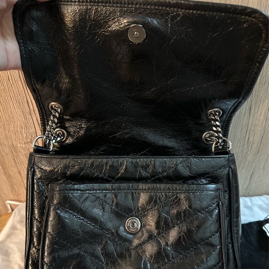 專櫃正品Saint Laurent YSL NIKI復古皮革BABY 黑色-40