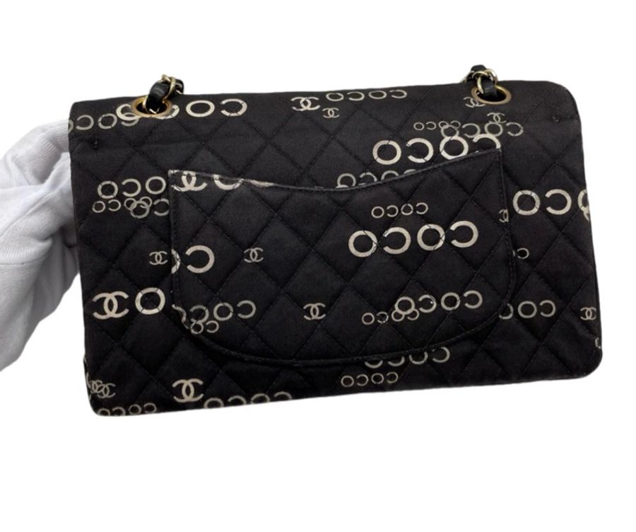 「JL精品代購」 9新 Chanel 香奈兒黑色 coco 字母cf25-4