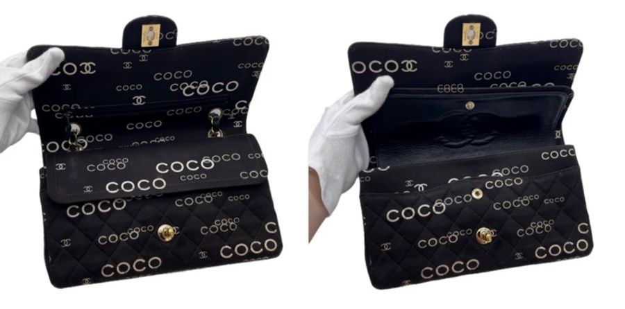「JL精品代購」 9新 Chanel 香奈兒黑色 coco 字母cf25-8