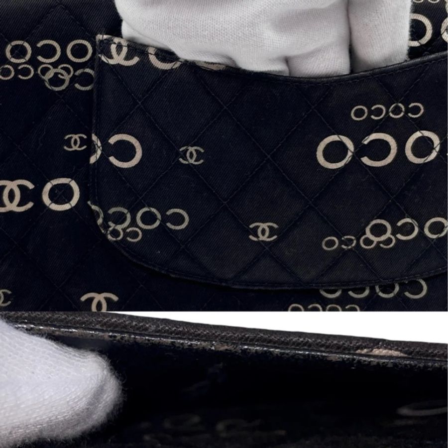 「JL精品代購」 9新 Chanel 香奈兒黑色 coco 字母cf25-9