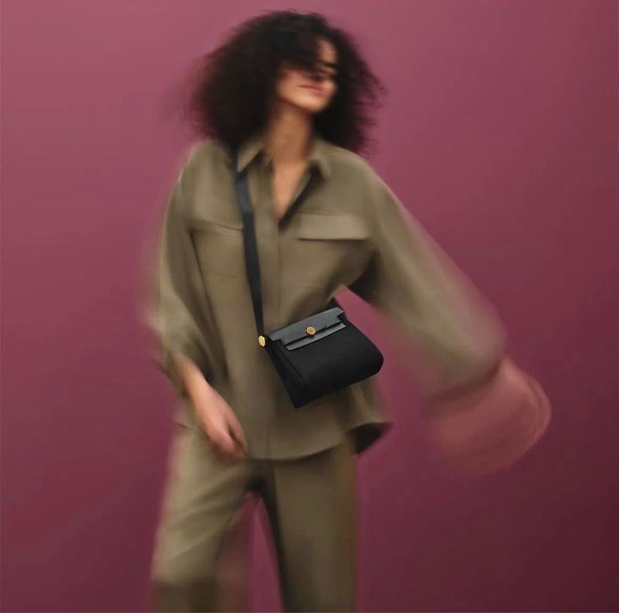 愛馬仕 Hermès Mini Herbag Zip 20 dark bronze 黑➕黑銅色 金釦 肩背包/ 斜背包-1