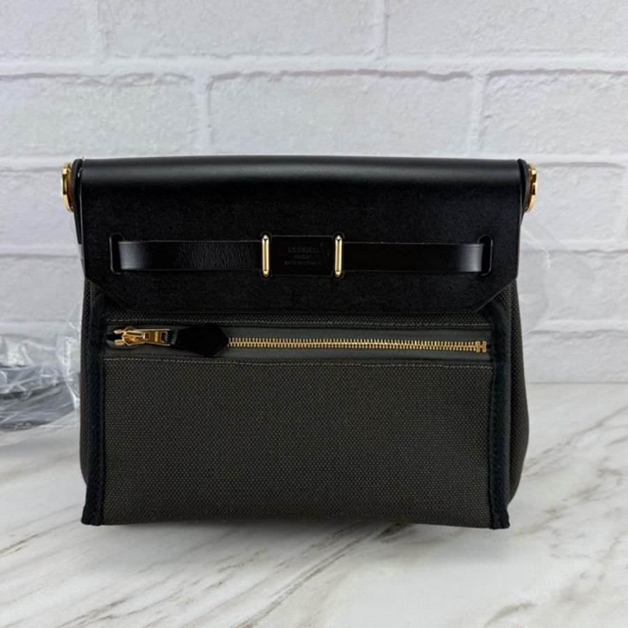 愛馬仕 Hermès Mini Herbag Zip 20 dark bronze 黑➕黑銅色 金釦 肩背包/ 斜背包-6