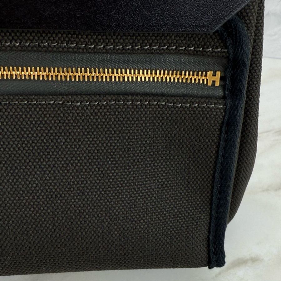 愛馬仕 Hermès Mini Herbag Zip 20 dark bronze 黑➕黑銅色 金釦 肩背包/ 斜背包-16