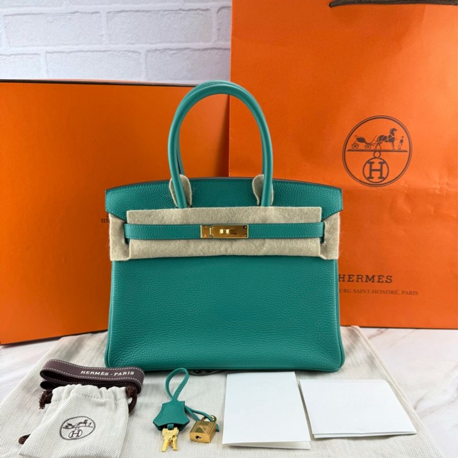 愛馬仕 Hermès Birkin 30 togo U1 維羅納綠 金釦 柏金包-0