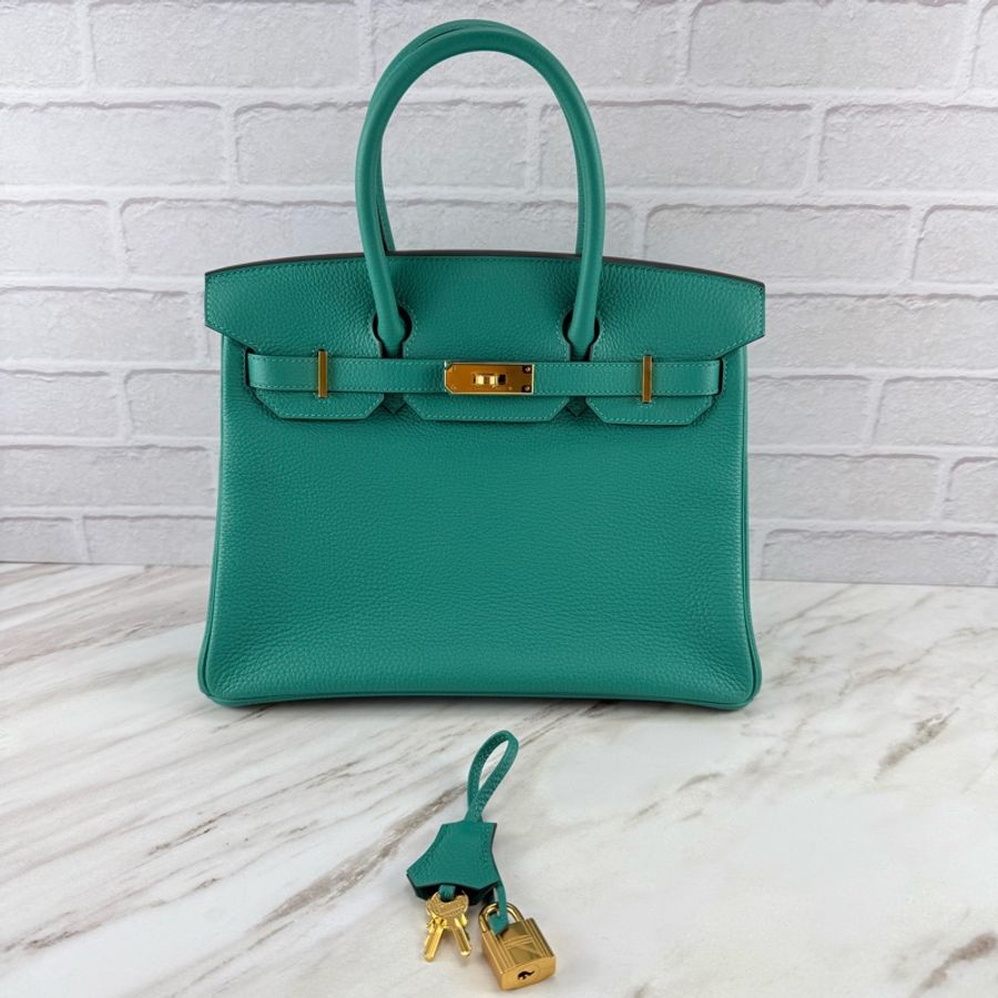 愛馬仕 Hermès Birkin 30 togo U1 維羅納綠 金釦 柏金包-5