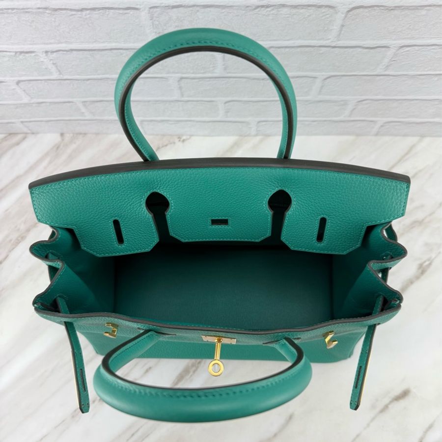 愛馬仕 Hermès Birkin 30 togo U1 維羅納綠 金釦 柏金包-17