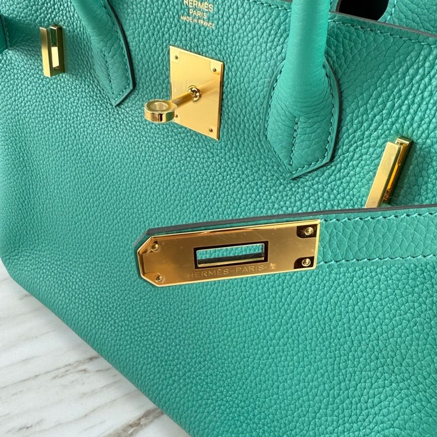 愛馬仕 Hermès Birkin 30 togo U1 維羅納綠 金釦 柏金包-18
