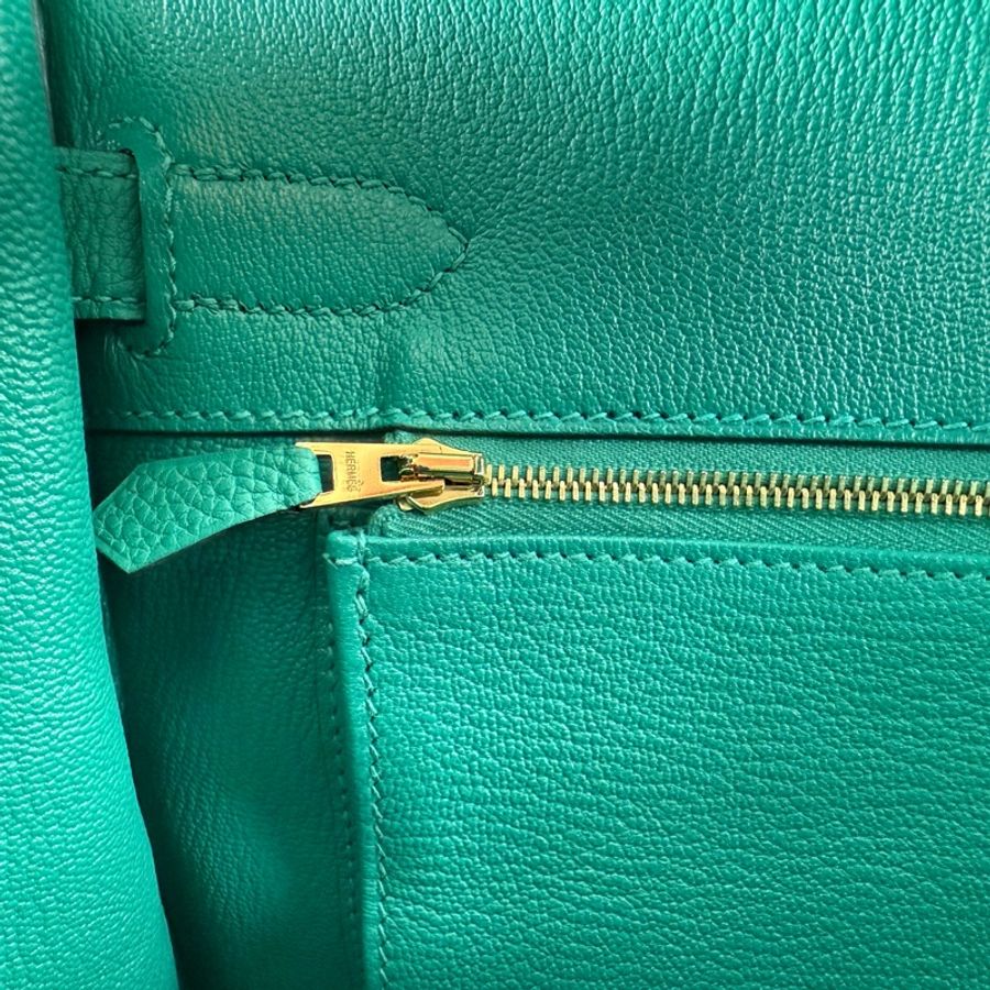 愛馬仕 Hermès Birkin 30 togo U1 維羅納綠 金釦 柏金包-24
