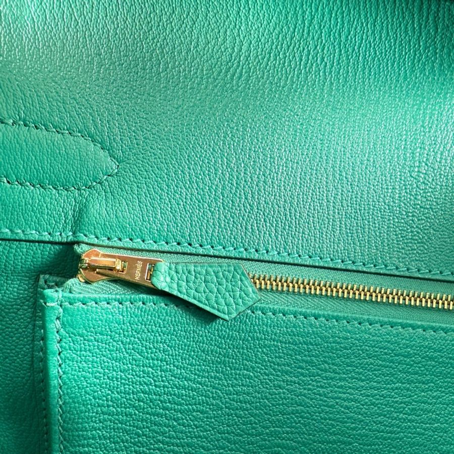 愛馬仕 Hermès Birkin 30 togo U1 維羅納綠 金釦 柏金包-25