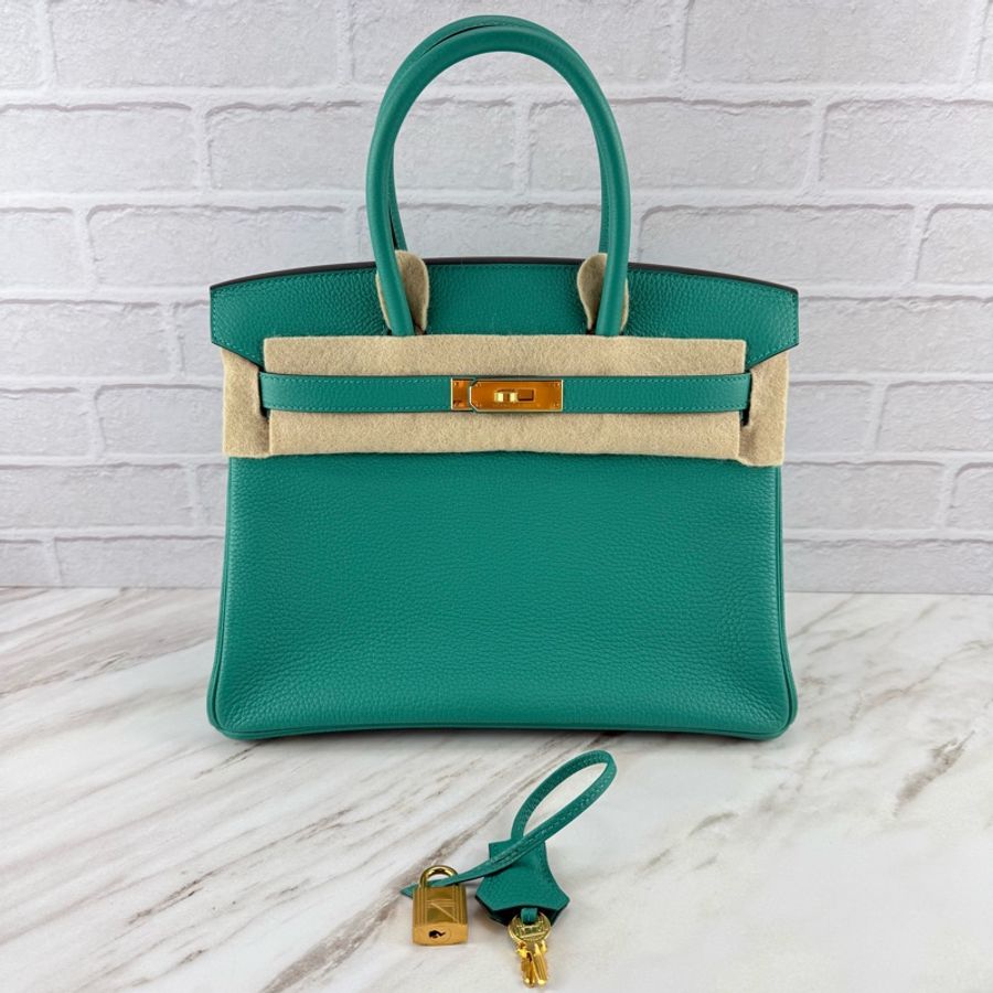 愛馬仕 Hermès Birkin 30 togo U1 維羅納綠 金釦 柏金包-28