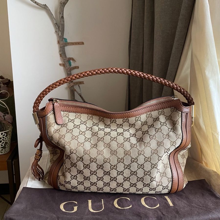 Gucci 側背包🧸瀟🧸 GG老花字紋🧸托特包/腋下包/手提包/肩背包/側背包/小資包/媽媽包🧸正品🧸況好🧸自➕肩帶🉑️肩背/側背/斜背-5