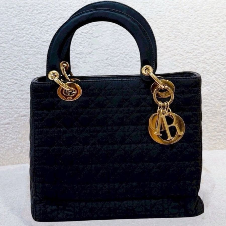 Dior 中古黑金戴妃包 25  - 無背帶鏈子-5