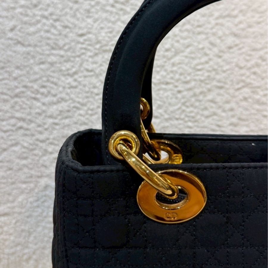 Dior 中古黑金戴妃包 25  - 無背帶鏈子-7