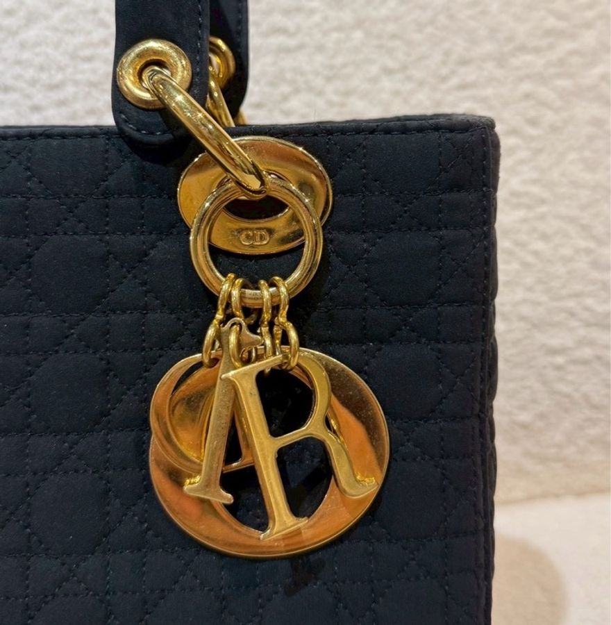 Dior 中古黑金戴妃包 25  - 無背帶鏈子-18