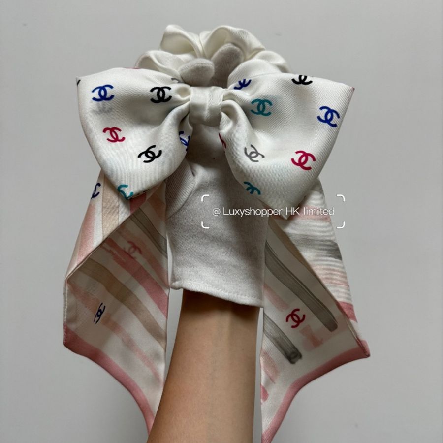 Chanel 香奈兒 AA9996 HAIRBAND 【24S 春夏】彩色蝴蝶結條紋絲巾髮繩/髮圈-2