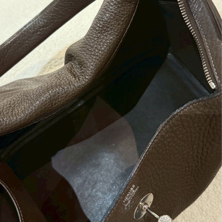 愛馬仕 Hermes - 烏木色銀扣 Lindy26-10