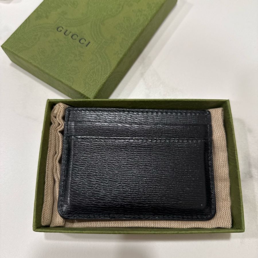 降價‼️gucci 經典 黑牛皮 防刮logo 5卡夾-1