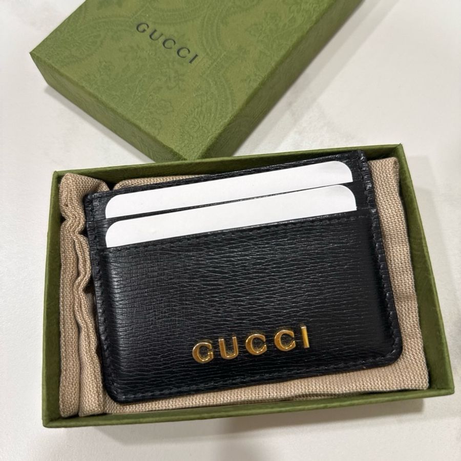 降價‼️gucci 經典 黑牛皮 防刮logo 5卡夾-2