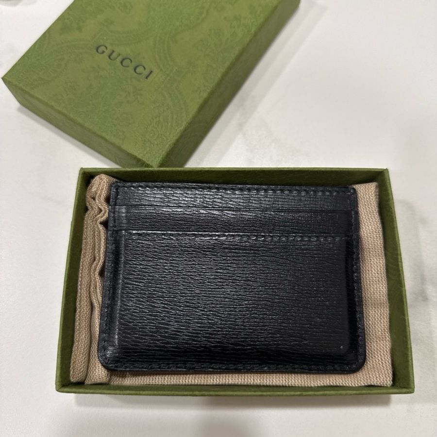 降價‼️gucci 經典 黑牛皮 防刮logo 5卡夾-3