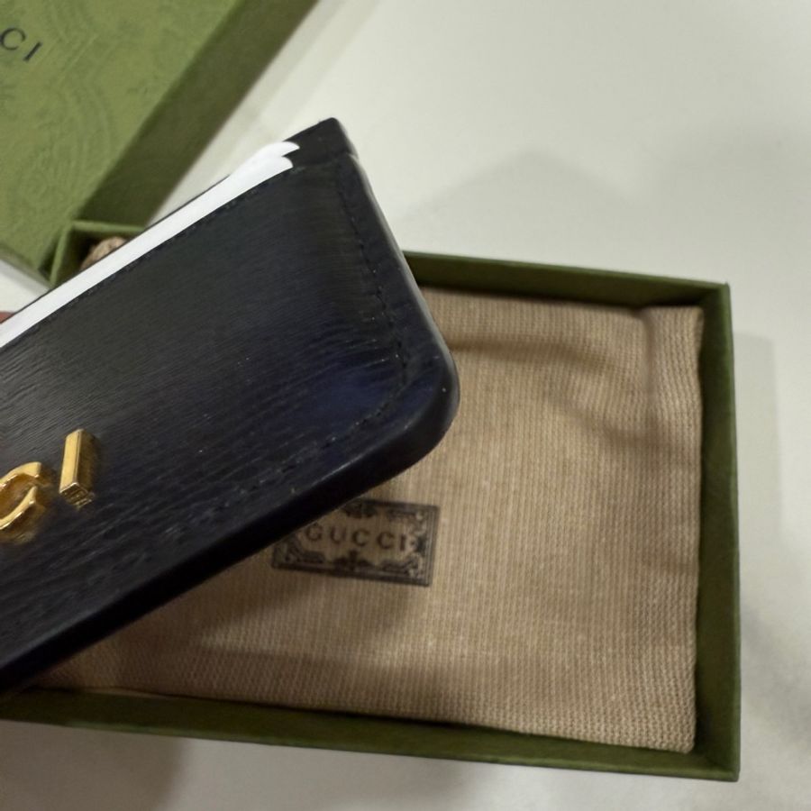 降價‼️gucci 經典 黑牛皮 防刮logo 5卡夾-5