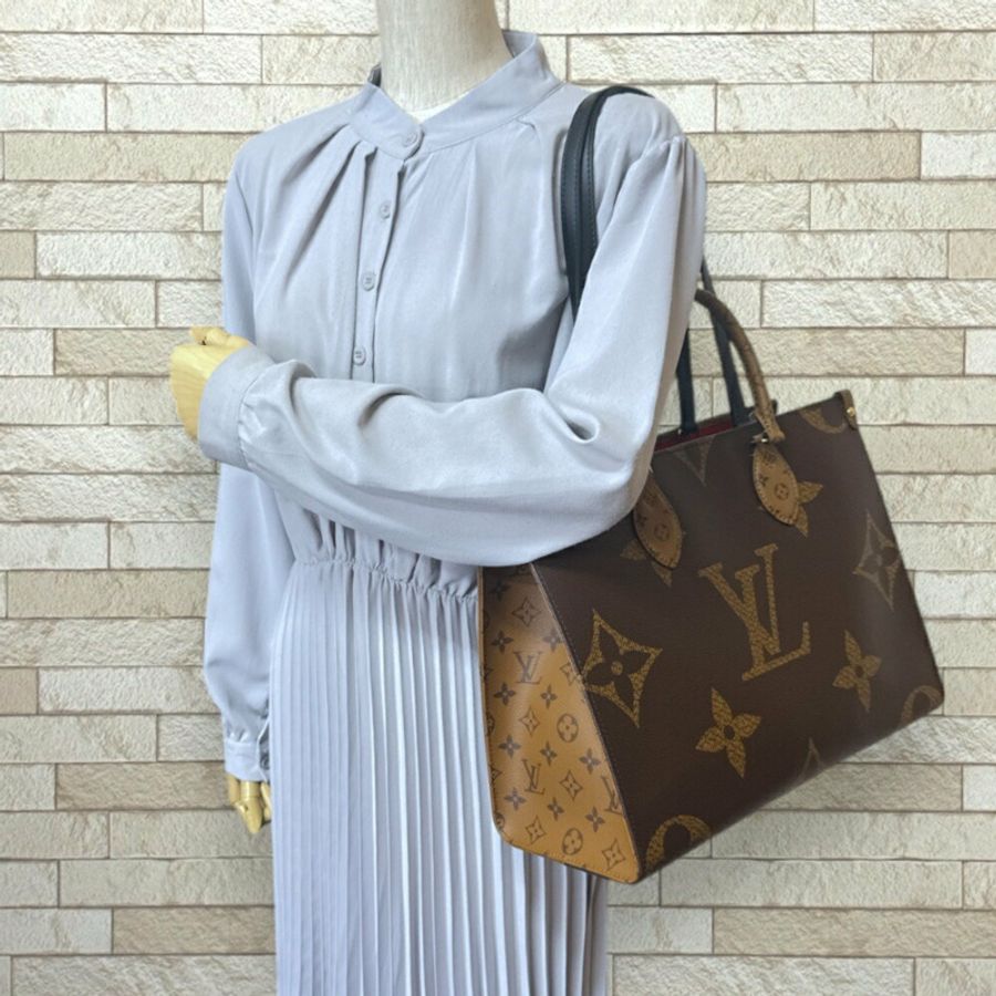 Louis Vuitton On the Go 中號 Monogram Giant 肩背包 帆布 M45321 棕色 女款 LOUIS VUITTON 2way-1
