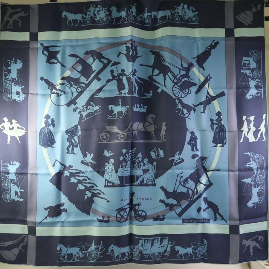 HERMES 絲質Scarf 90X90絲巾-1
