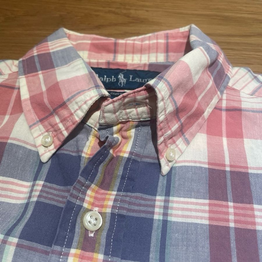 Ralph Lauren粉紅格子襯衫 M-2