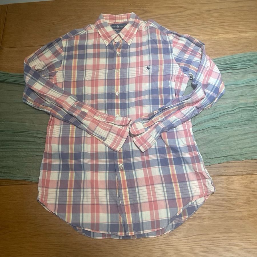 Ralph Lauren粉紅格子襯衫 M-4