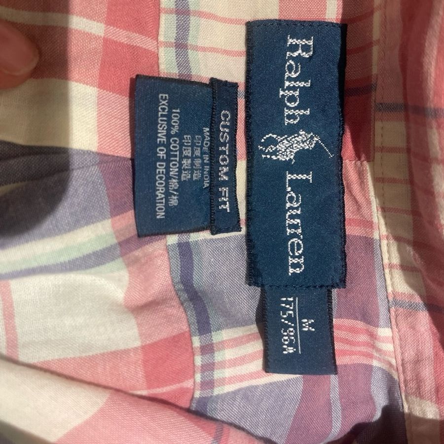 Ralph Lauren粉紅格子襯衫 M-5