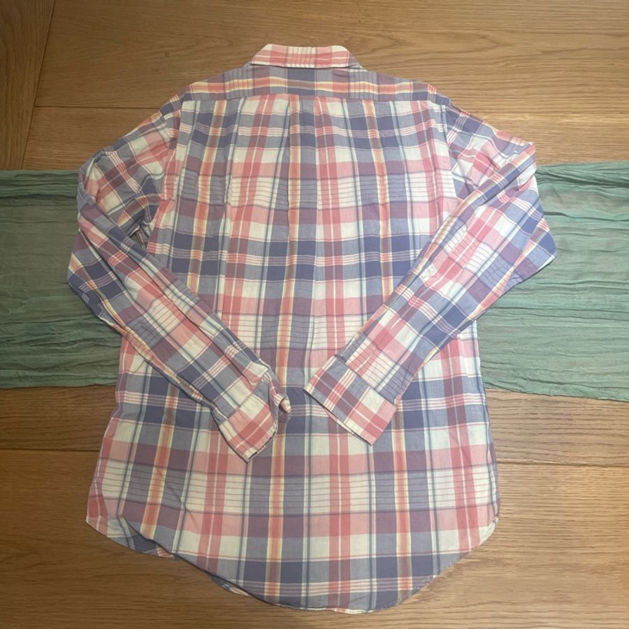 Ralph Lauren粉紅格子襯衫 M-8