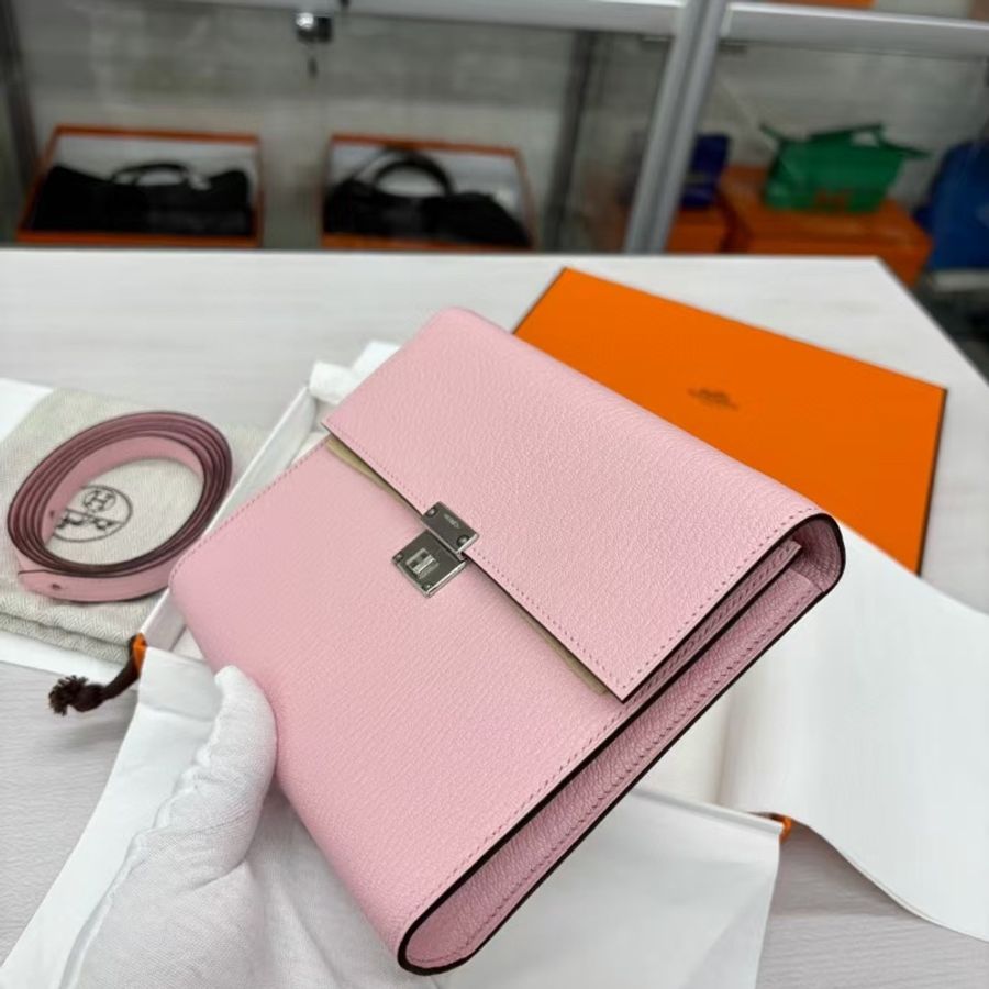 🌈Hermes🌟Clic 16🌸3Q樱花粉🌸全新💗閒置🌟原膜在🌟山羊皮🌟clic16🌟clic🌟愛馬仕🌟-1