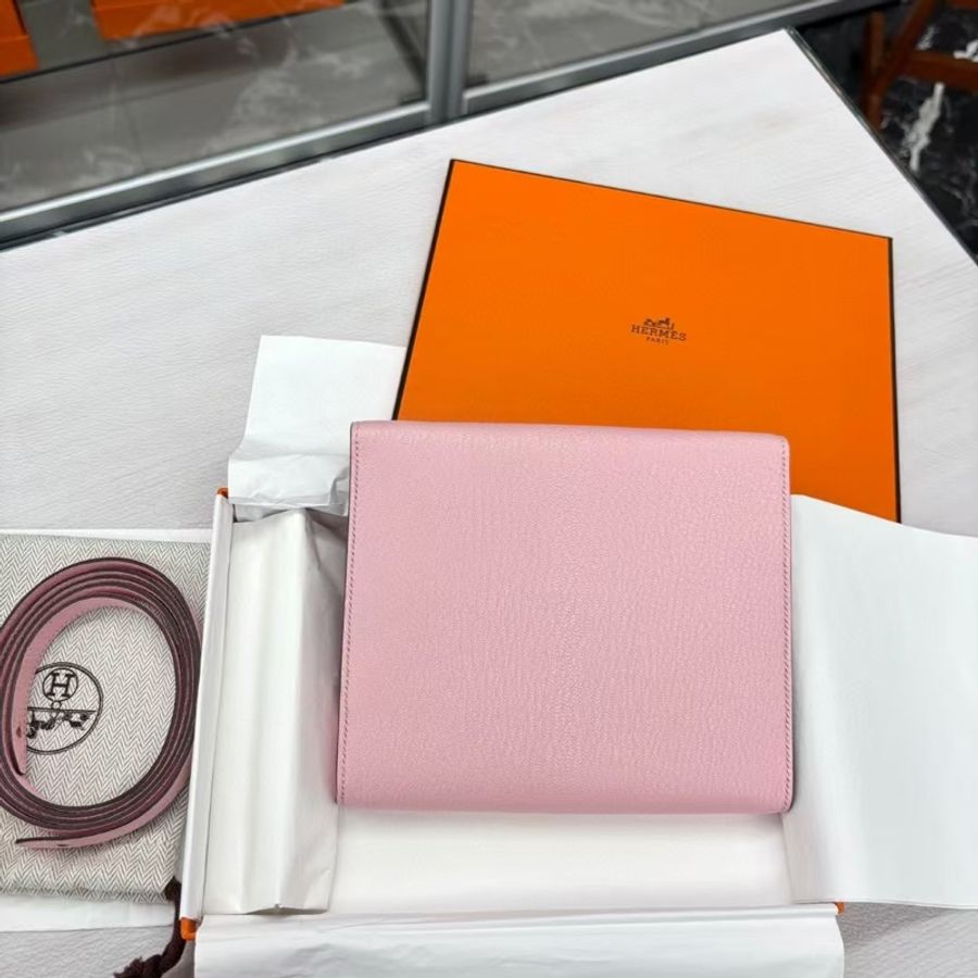 🌈Hermes🌟Clic 16🌸3Q樱花粉🌸全新💗閒置🌟原膜在🌟山羊皮🌟clic16🌟clic🌟愛馬仕🌟-3