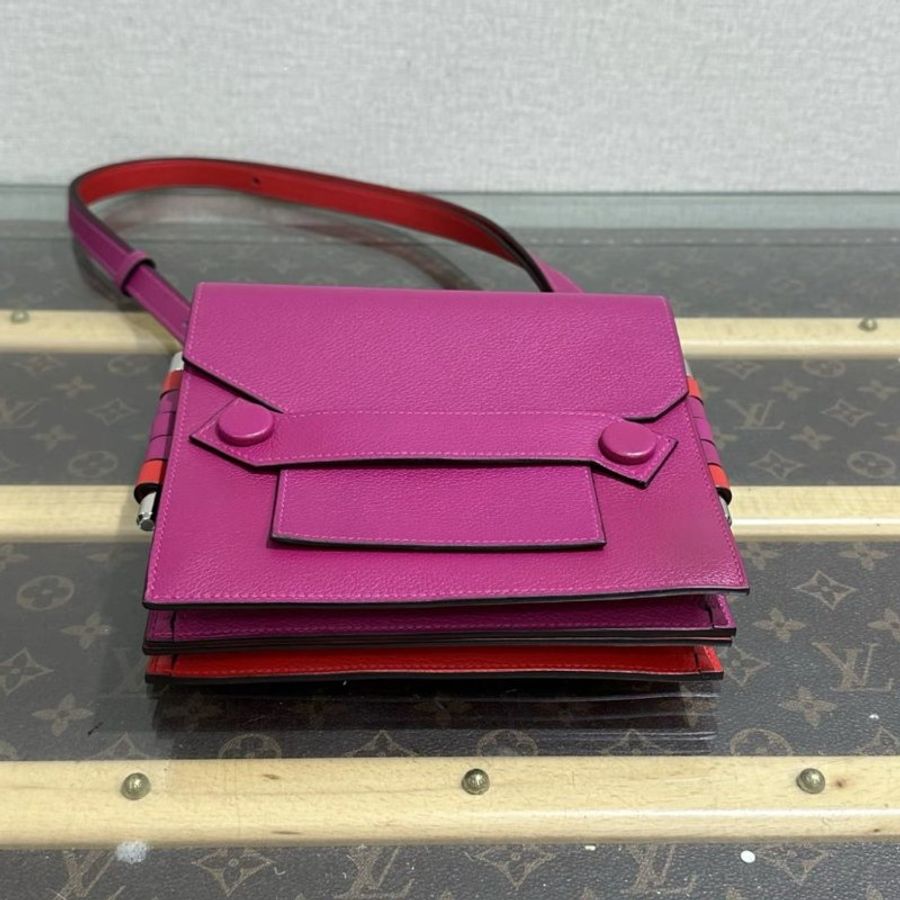 HERMES 銀扣 twins手提肩背包 17.5*16*5 98新-4