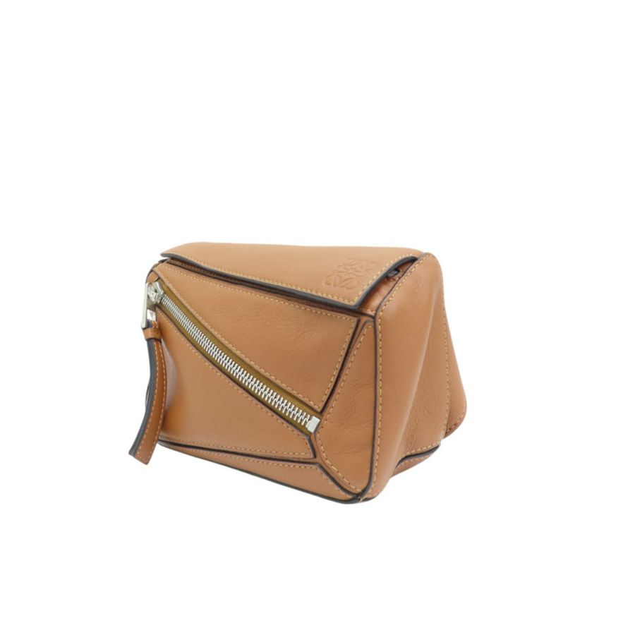 棕色 牛皮 Mini Puzzle Bumbag 斜背包【LOEWE 羅威】 B510EB1-2