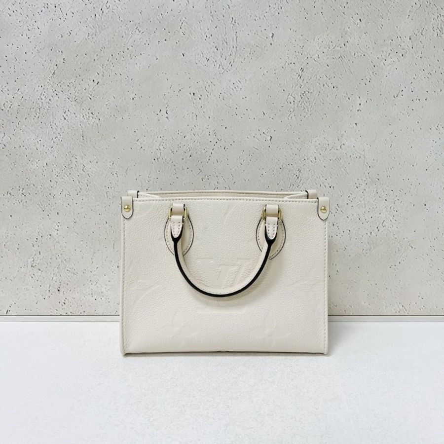 LV onthego small 米白色 全皮小號-1