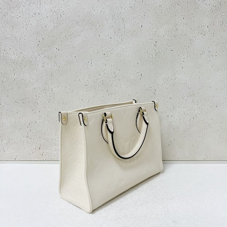 LV onthego small 米白色 全皮小號-3
