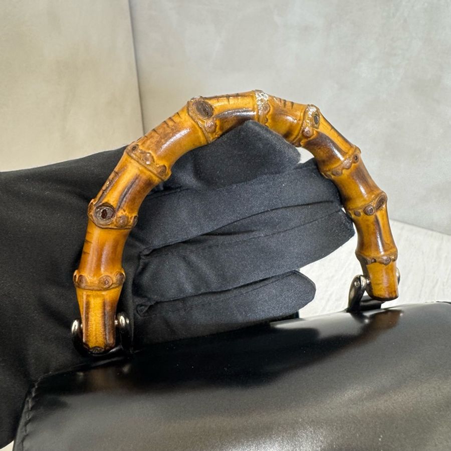 Gucci 竹節尼龍黑色小後背包-12