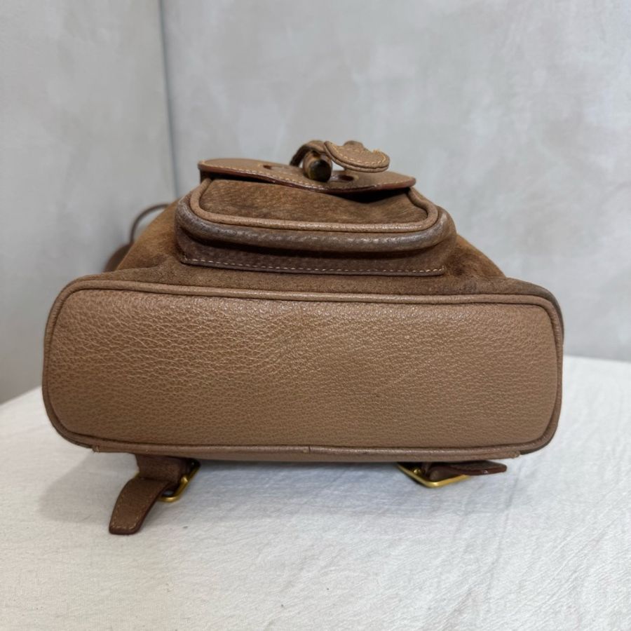 Gucci 竹子麂皮絨面咖後背包-6