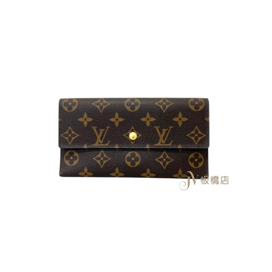 LV皮夾 原花Monogram三折式長夾 M61217-0