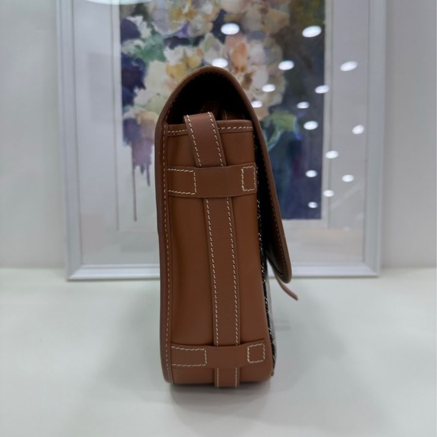 GOYARD戈雅Belvédère棕色Y字老花涂层帆布邮差包肩背包~短途出游必備~中號-3