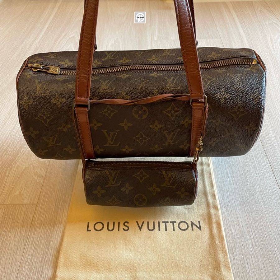 （年末降價衝評價檔期後回調9999）LV Papillon Louis Vuitton Monogram 巴比龍 圓筒包 子母包-1
