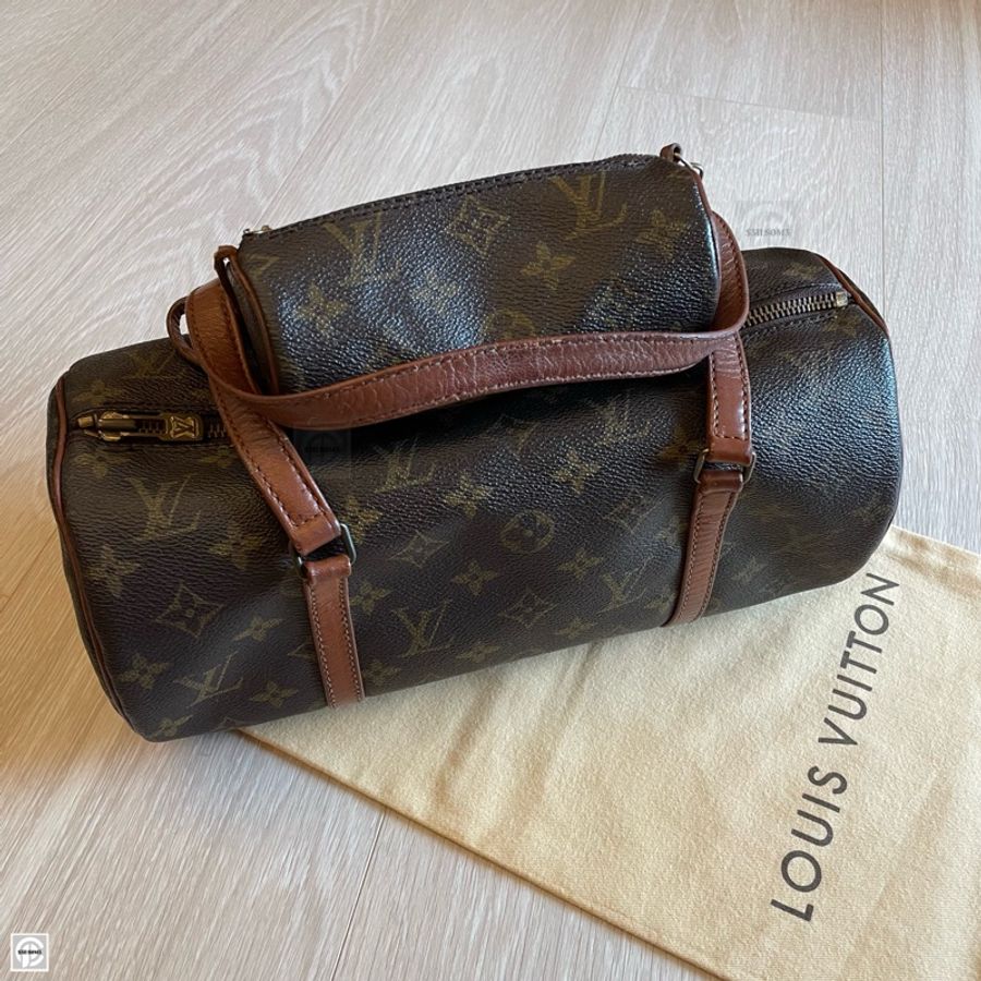 （年末降價衝評價檔期後回調9999）LV Papillon Louis Vuitton Monogram 巴比龍 圓筒包 子母包-2