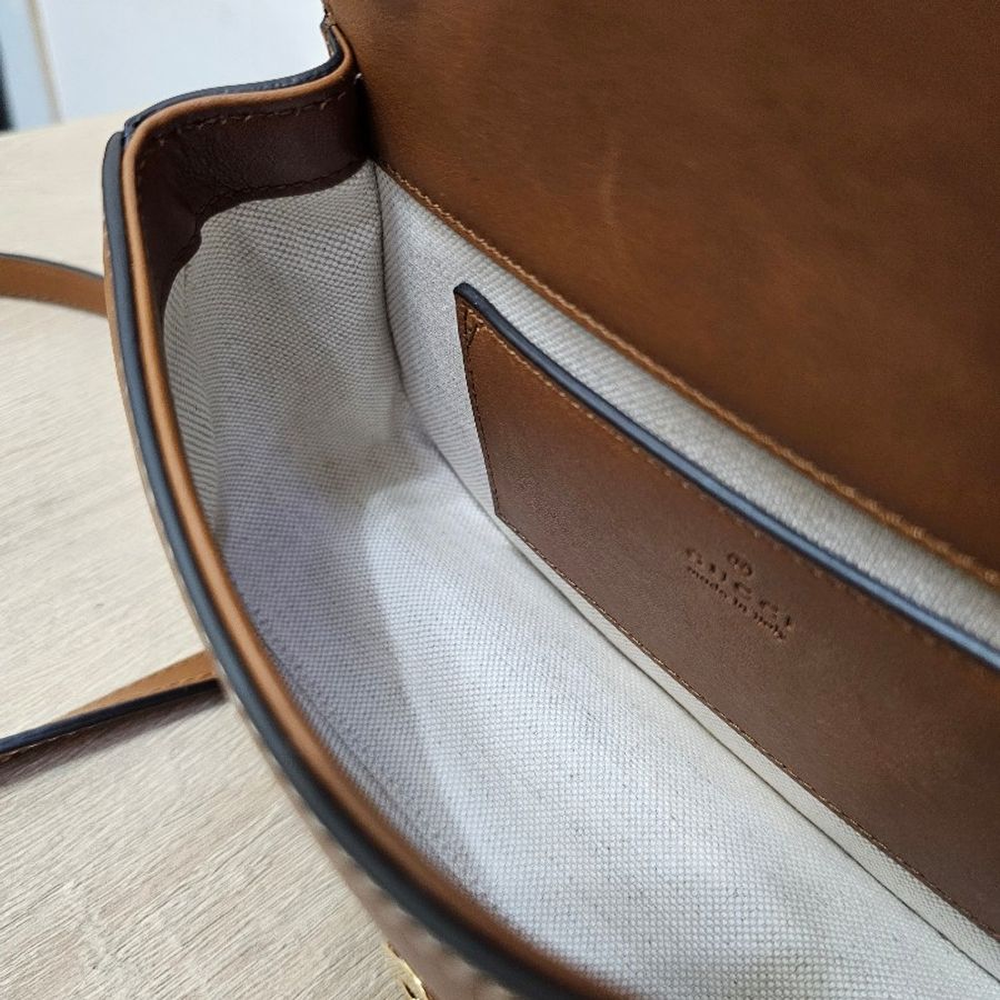 [新款新到❣️] Gucci 棕色金釦Blondie小號斜背包-16