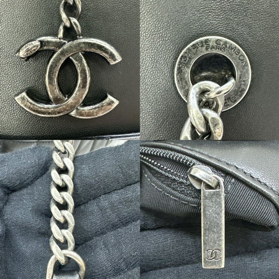 CHANEL 雙C菱格小羊皮托特包-4