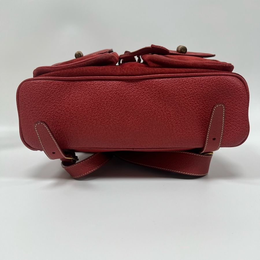 Gucci 竹子大絨面紅後背包-3