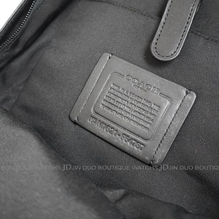 金鐸精品~2458 COACH CHARLES F54787 黑灰色C-LOGO字紋PVC帆布斜背胸口包 全新品-7