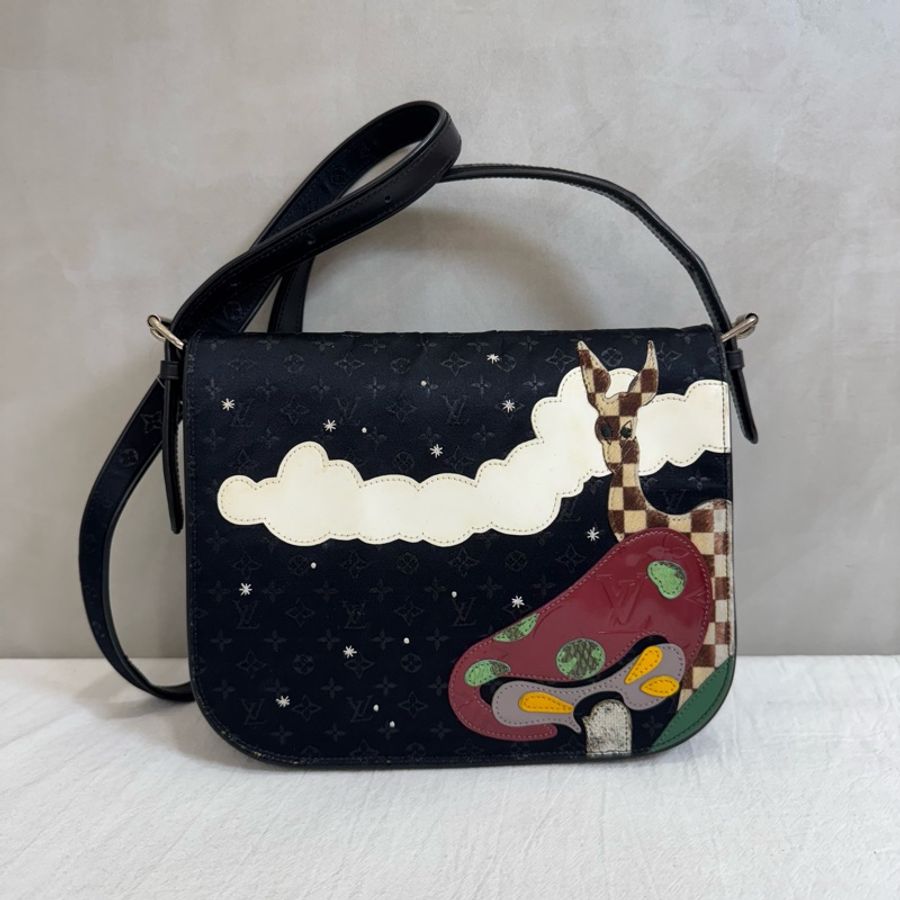 Louis Vuitton 限量款童話系列 黑色緞面斜背包-2